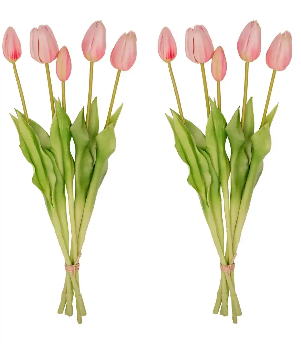 Pink Artificial Tulip Bouquet, 10 pcs, Real Touch, 42 cm